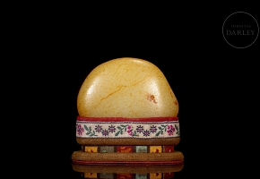 Roca de jade blanco tallado, dinastía Qing