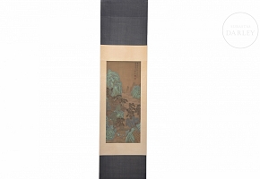 Chinese painting ‘Palaces Among Mountains’, signed Li Shida