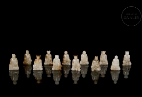 Set of jade figures ‘The Twelve Signs of the Zodiac’, Qing dynast