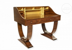 Art Deco style desk in Palo Santo wood, 20th century