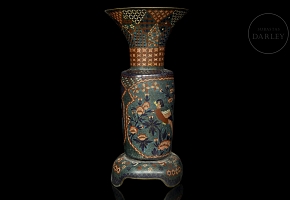 Japanese cloisonné bronze vase