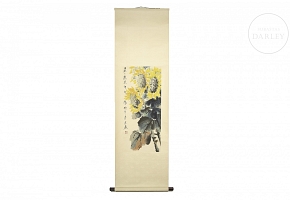 Chinese painting “Sunflowers”, signed Tang Yun