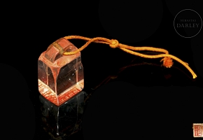 Sello de cuarzo traslúcido, dinastía Qing
