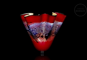 Micheal Nourot (1949-2015) Recipiente de vidrio artístico