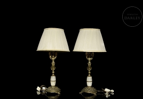 Pair of ‘Harpy’ table lamps, 20th century