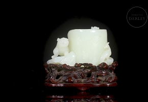 Recipiente de jade blanco