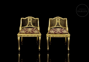 Pareja de sillas estilo Luis XV, s.XIX
