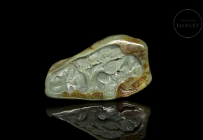 Carved jade figure, ‘Elders under the tree’, 20th century