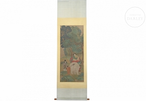Chinese painting ‘Monk with White Elephant’, signed Wu Bin