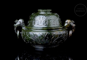 Incensario de jade espinaca