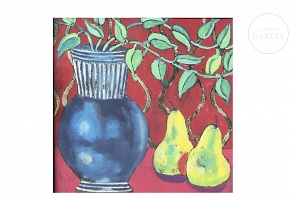 Maite Morell (1964) ‘Still life with vase and pears’, 1997