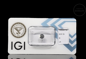 Diamante natural talla brillante, 0.51 ct, certificado IGI