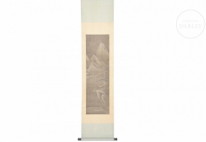 Chinese painting ‘Snowy Mountains’, signed Wen Boren
