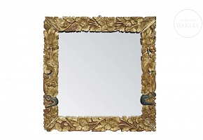 印尼雕花木镜，20世纪