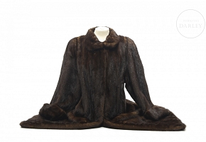 Brown mink long coat