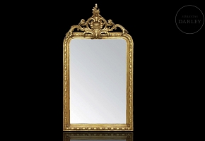 Espejo con marco dorado estilo Luis XV, s.XX