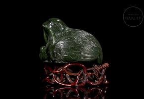Figura de jade verde espinaca