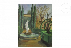 V. Ferris (s.XX) “Garden with fountain”