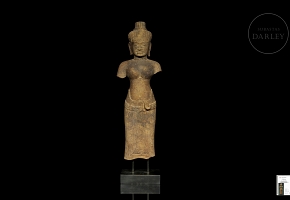 Khmer figure “Female deity,” mid-11th century