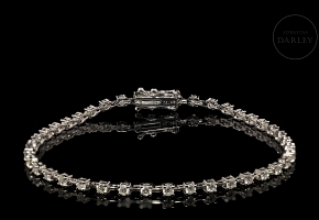 Pulsera rivère en oro blanco de 18K y diamantes