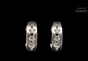 Pendientes de oro blanco 18k con diamantes