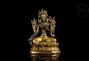 Gilded bronze statue of “Tara,” Qing dynasty