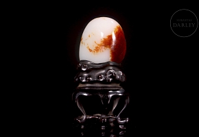 Guijarro de jade blanco de Hetian, dinastía Qing