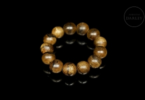Pulsera de trece cuentas de madera de Chenxiang, dinastía Qing