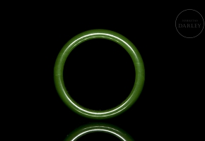 Spinach green jade bracelet, 20th century