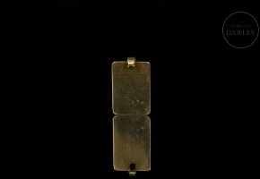 18k yellow gold blood identification tag
