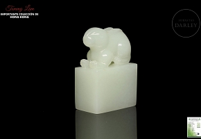 White jade seal “Hare,” Qing dynasty