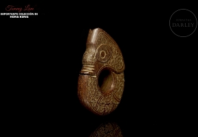 Jade pendant ‘Coiled Dragon’, Liangzhu culture