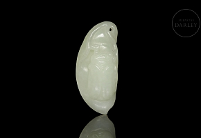 White jade pendant, ‘Insect on Fruit,’ Qing dynasty