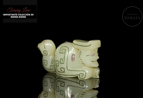 Figura de jade con turquesa