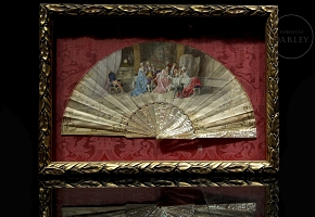 Abanico pericón de nácar s.XIX