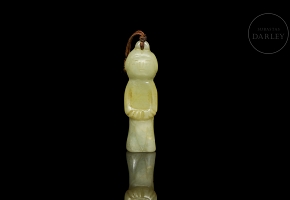 Carved jade pendant ‘Character’, Qing dynasty