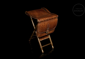 Silla de caza en piel de cocodrilo Famars