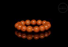 Pulsera de quince cuentas de ágata nanhong, s.XX