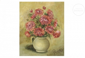 昆特罗 Quintero（20世纪）《带花静物》