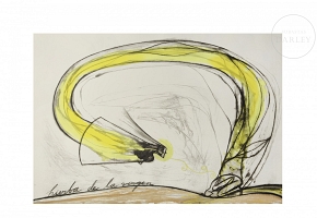 何塞·贝迪亚 José Bedia（1959-）《草地上的圣母》，2004年