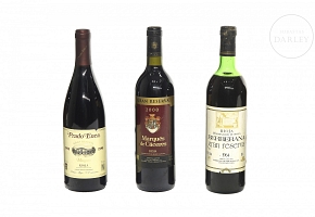 Three bottles of red wine from Rioja