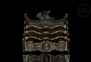 Wooden and metal letter holder, 19th century