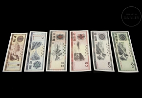 Six Bank of China Currency Exchange Certificates, 20th century