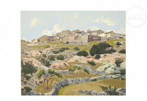 Luis Arcas Brauner (1934-1989) ‘Village on the hill’