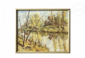 A. Anglada (20th century) ‘Landscape by the River’
