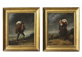 18th century Spanish school ‘Peasant couple’