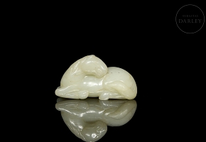 Carved jade figure ‘Reclining Horse’, Qing dynasty