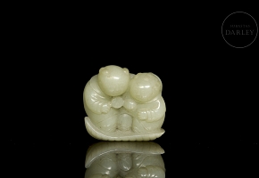 Jade figure ‘Two Children’, Qing dynasty