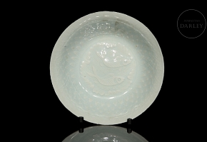 Plato de porcelana con vidriado celadón