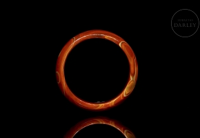 Rigid carved agate bracelet, 20th century